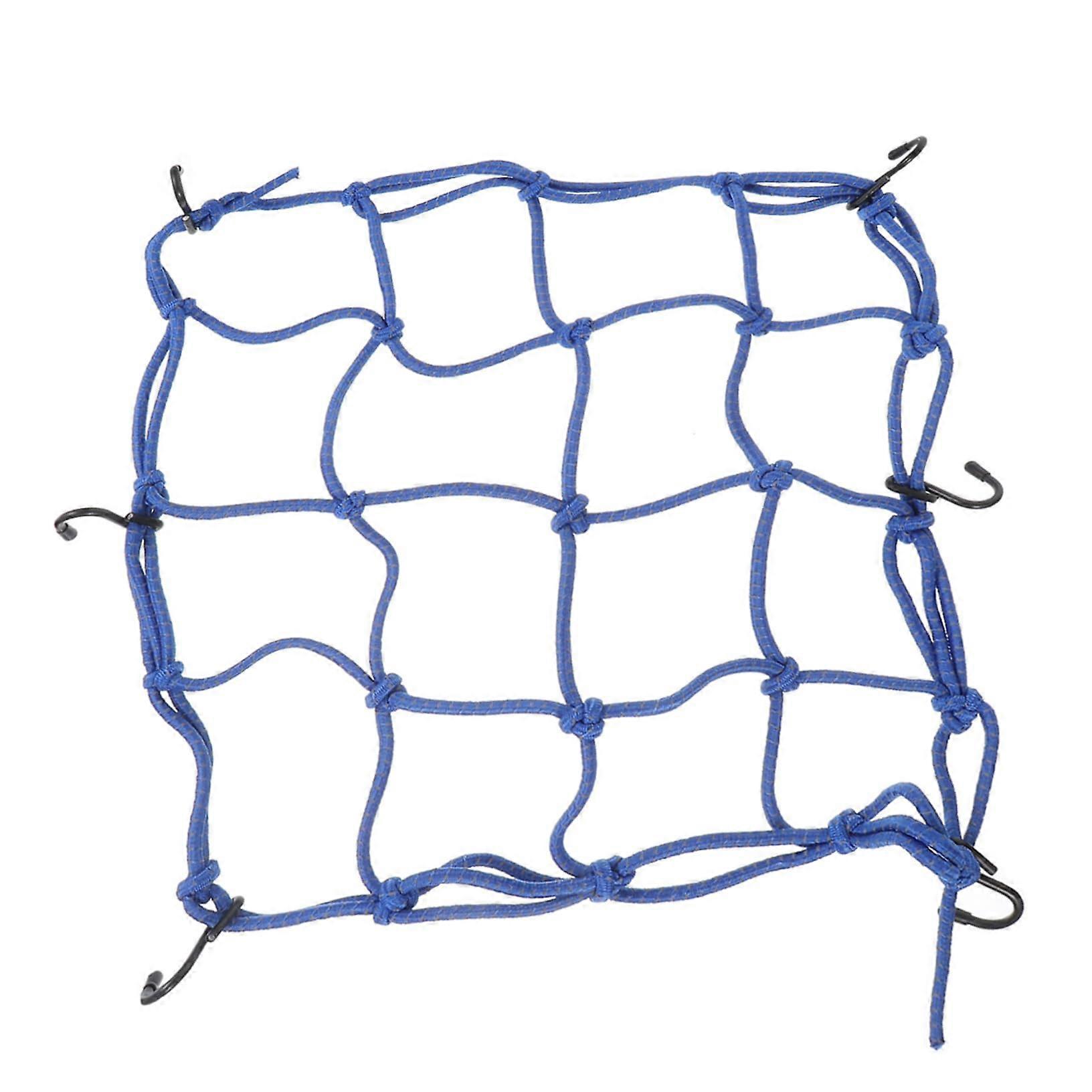 Motorcycle Helmet Rope Tailstock Strap Cargo Net Elastic Luggage Net Reflective Helmet Mesh Blue