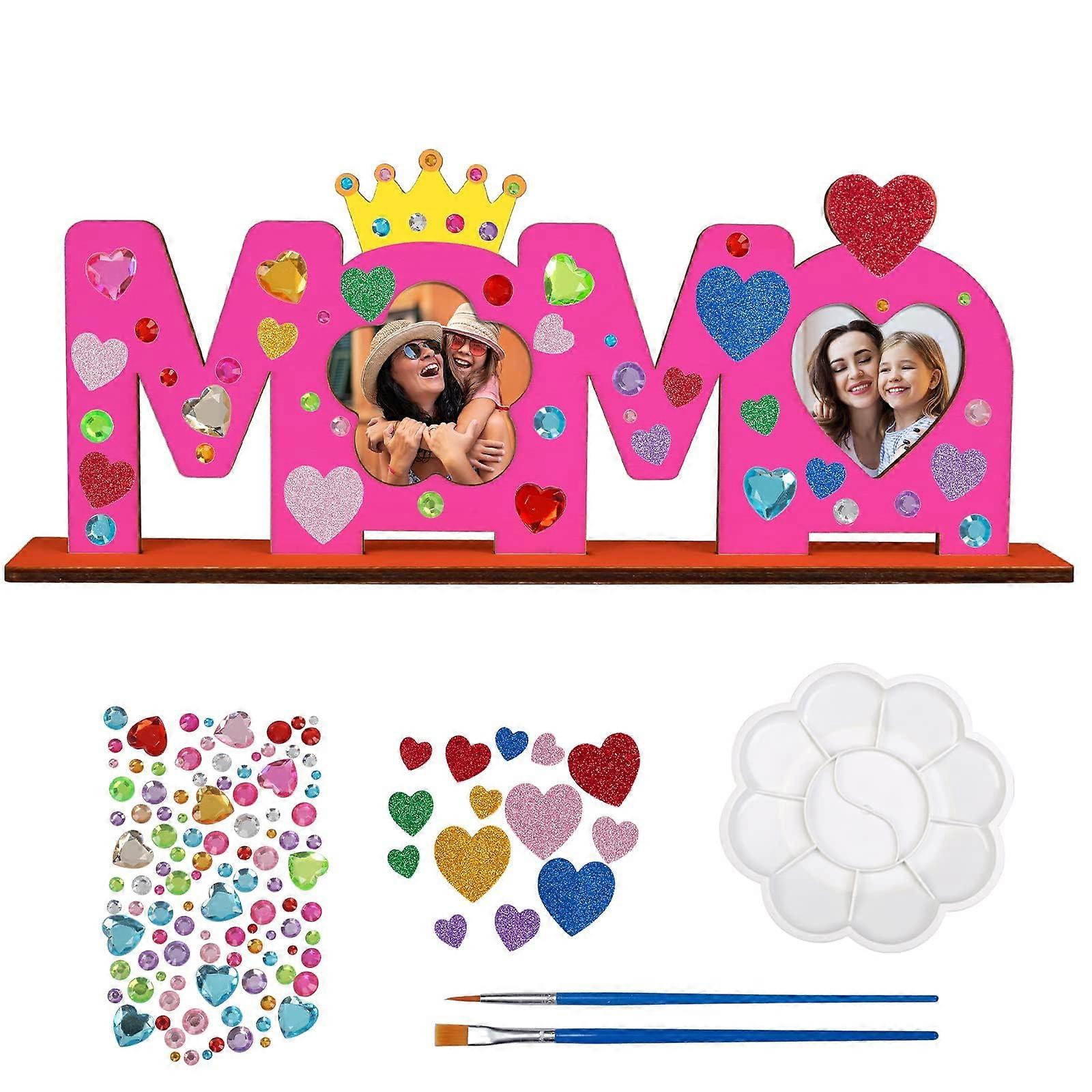 Mum Wooden Letters Gift Mother Craft Set Wood with Standing Aid