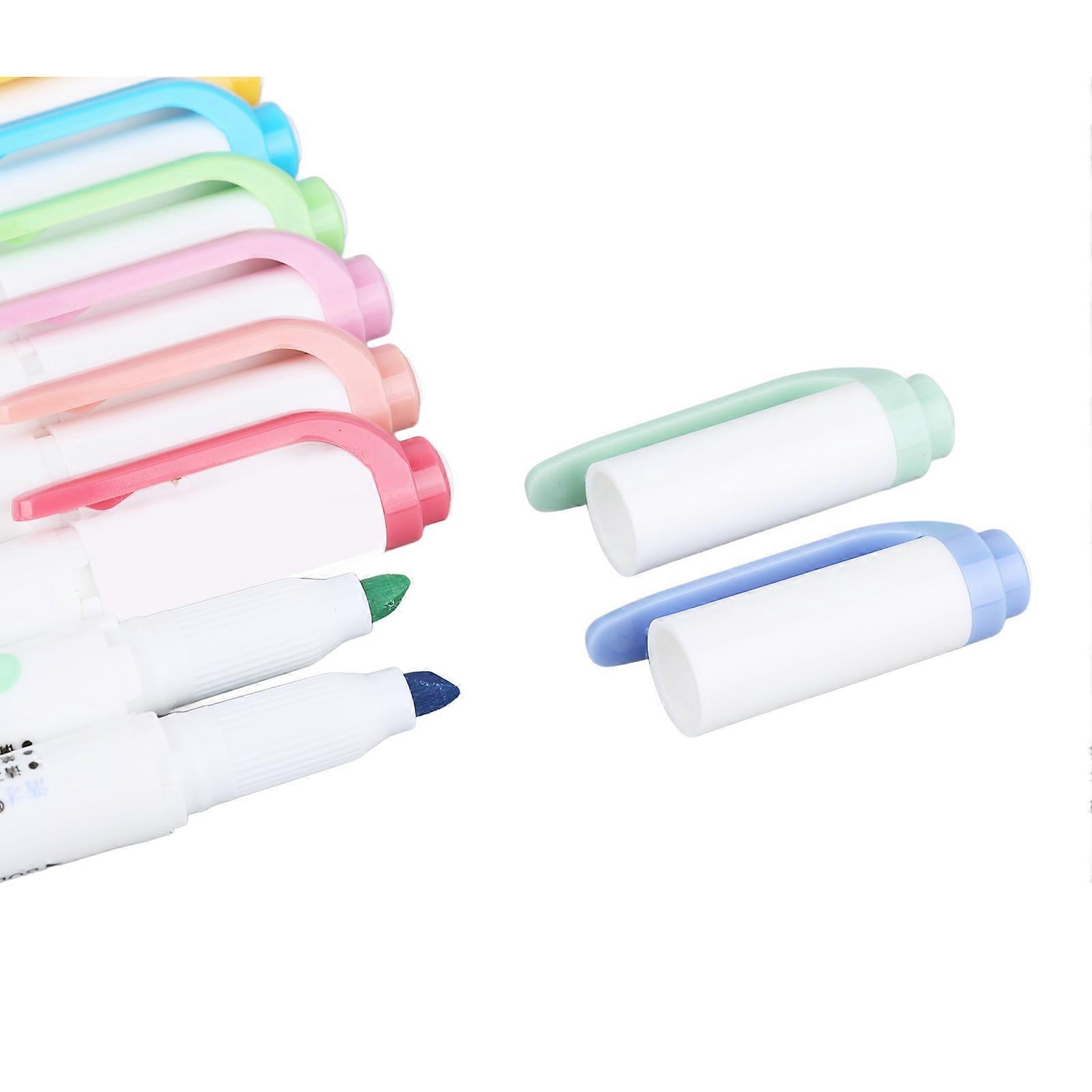 10Pcs Highlighter Assorted Colors Double Headed Fiber Nib Quick Drying Note Taking Pen for School Office Family Art