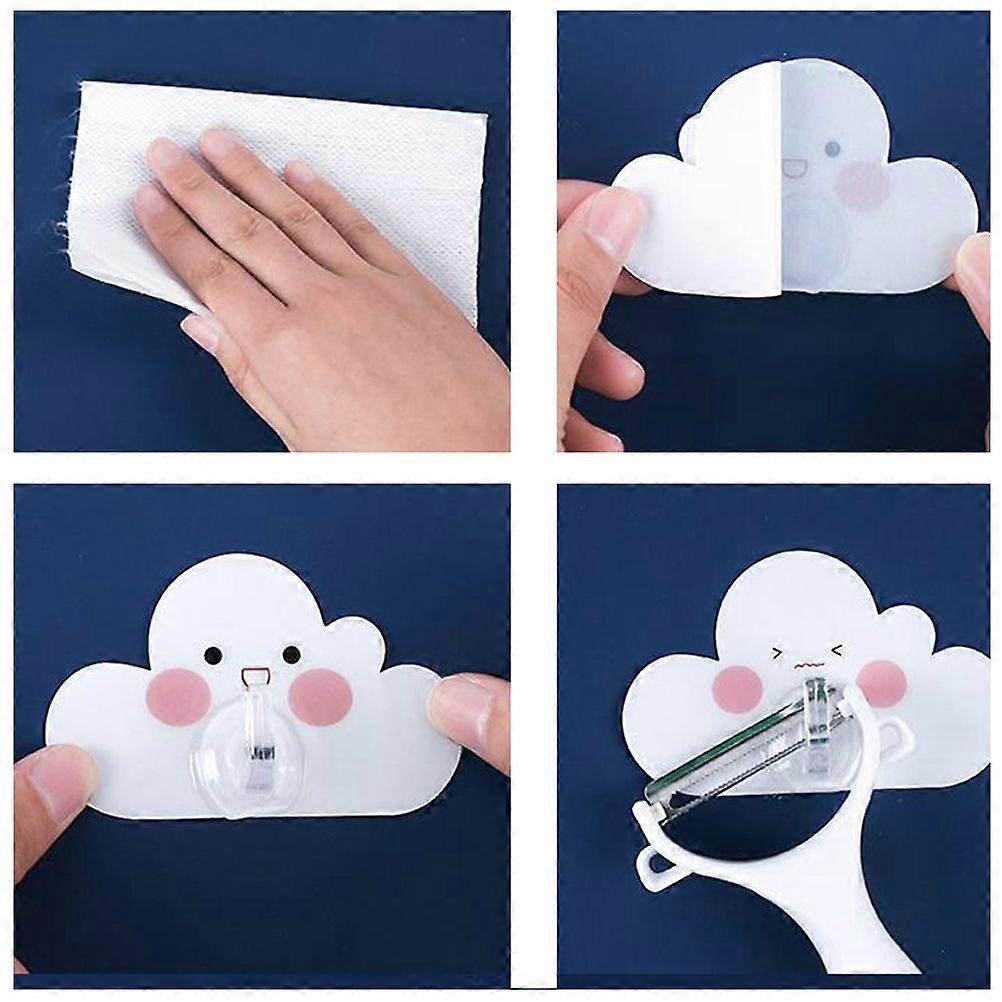 Cloud Shape Punch Free Hangers Multi Color 8.80X5.50X2.50CM 8Pcs