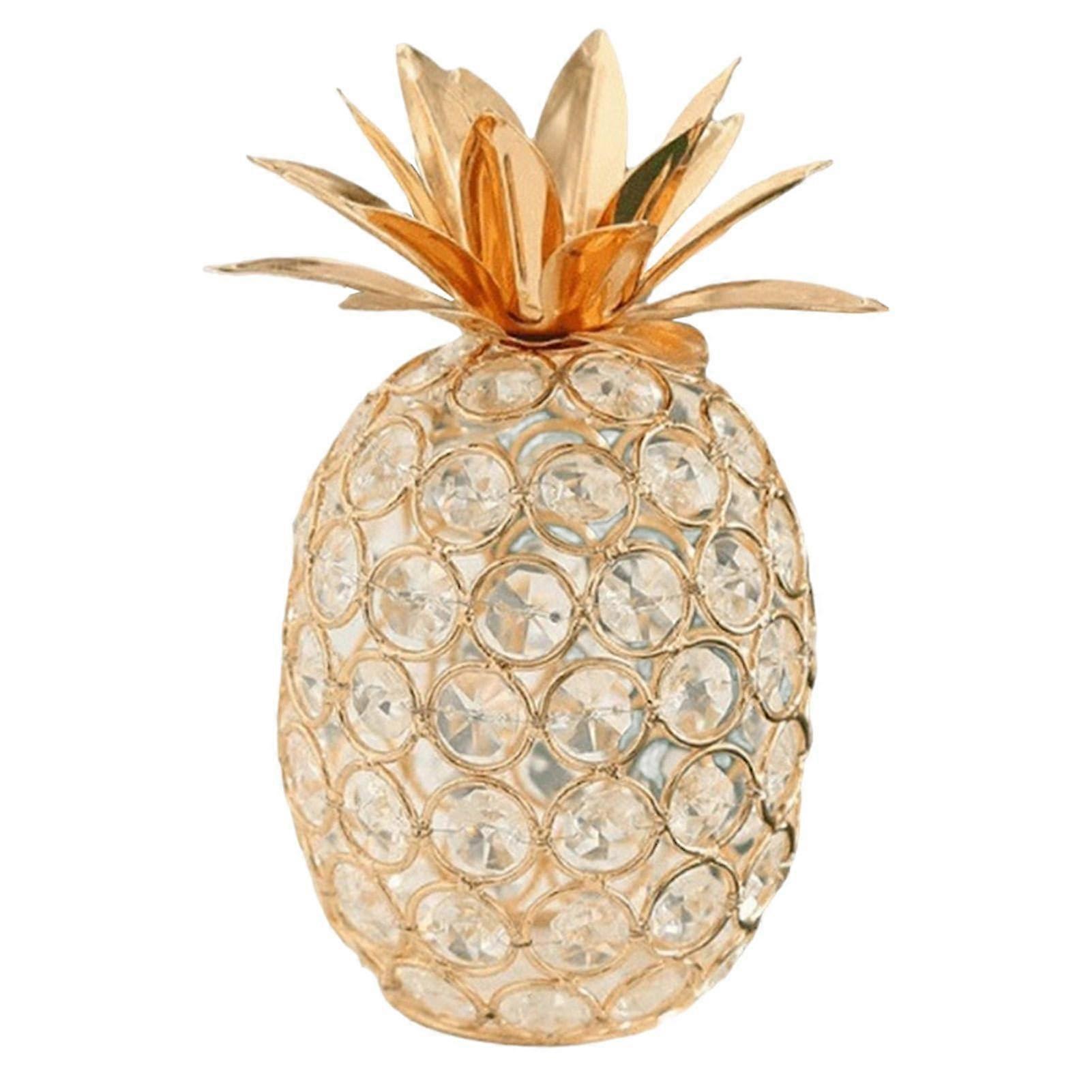 Crystal Pineapple Figure - Natural Crystal Fruit Collectibles, Decorative Pineapple and Pear Statues, Paperweights