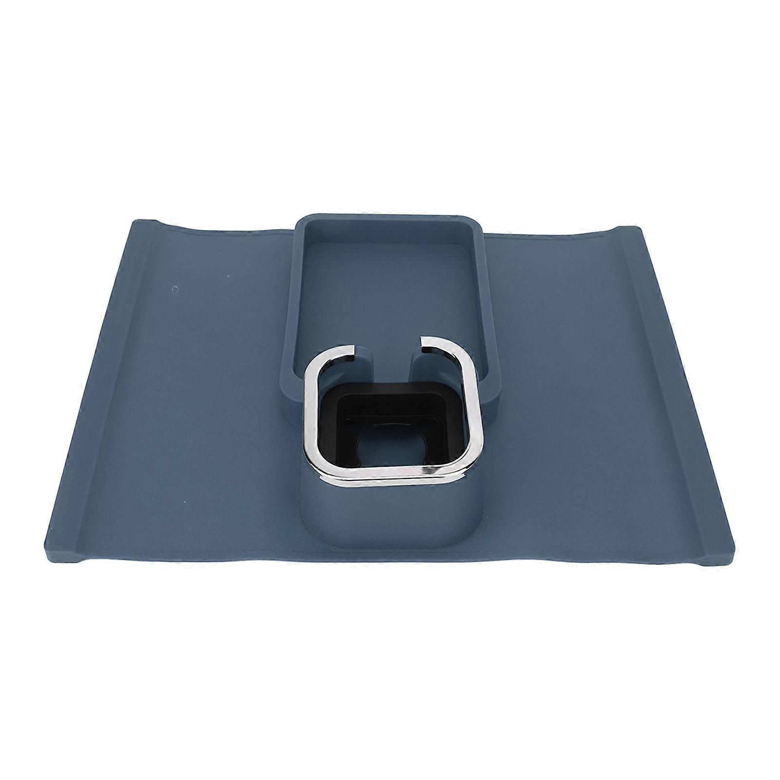 Couch Cup Holder Tray Ergonomic Multifunction Silicone Sofa Arm Cup Holder with Nonslip Base Sofa Armrest Tray for Office Blue