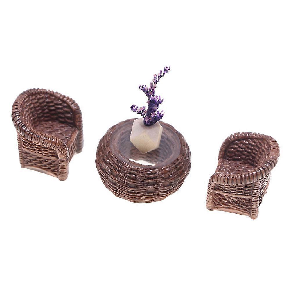 Dollhouse Furniture Miniature Table Figurine Hand-Eye Coordination Training Resin Material 1Set