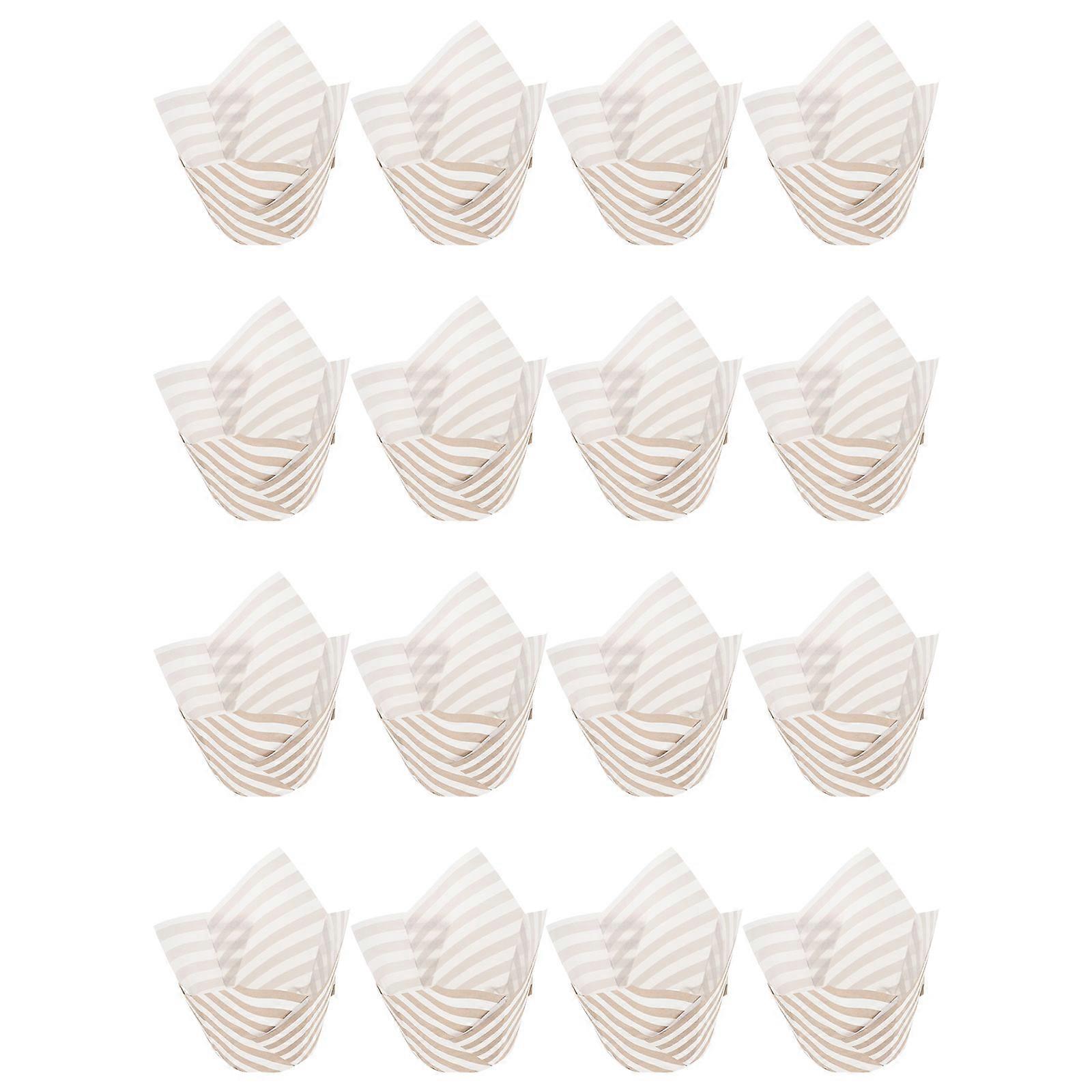 White Disposable Flower Shaped Cupcake Wrappers for Storage with High Temperature Resistance and Strong Durability 100pcs