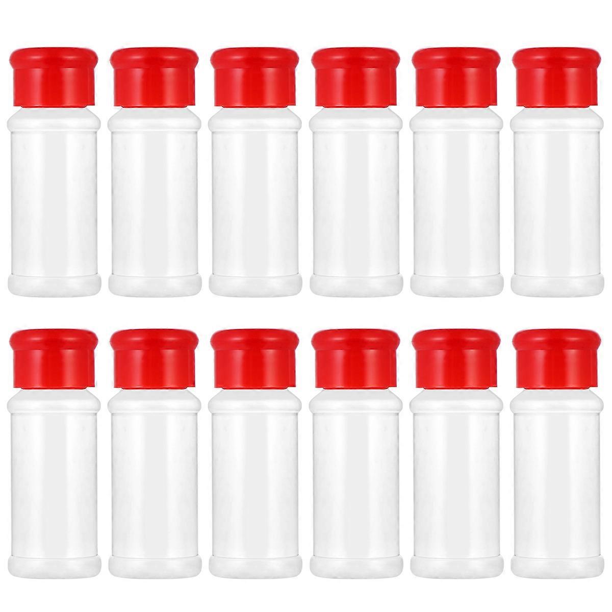 Transparent Spice Jars with Rotating Cover for Kitchen Use and Easy to Clean 12 Pieces