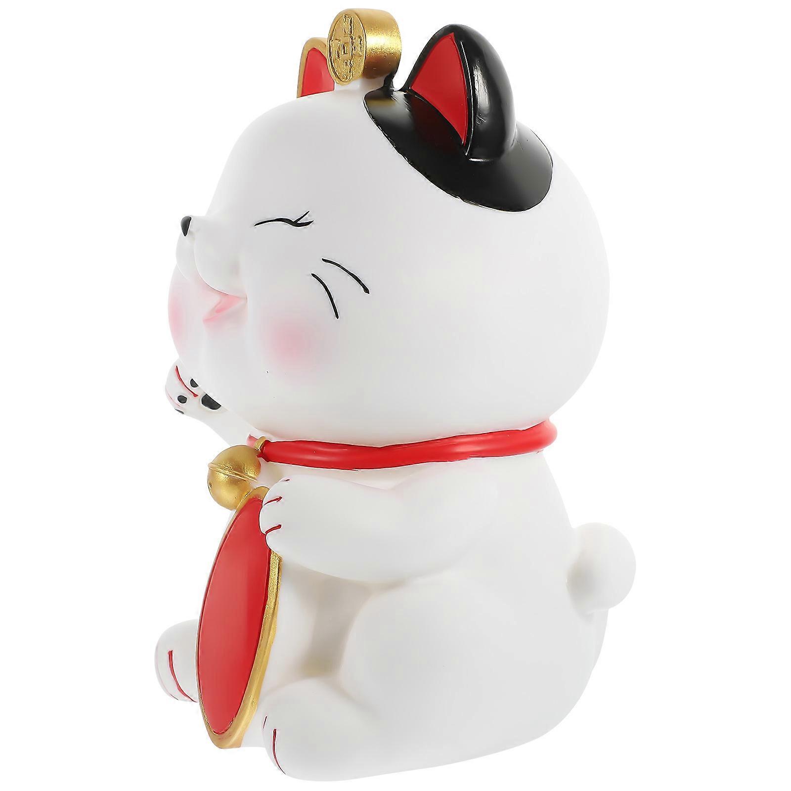 Fortune Cat-Shape Money Box Coin Container Piggy Bank for Decor