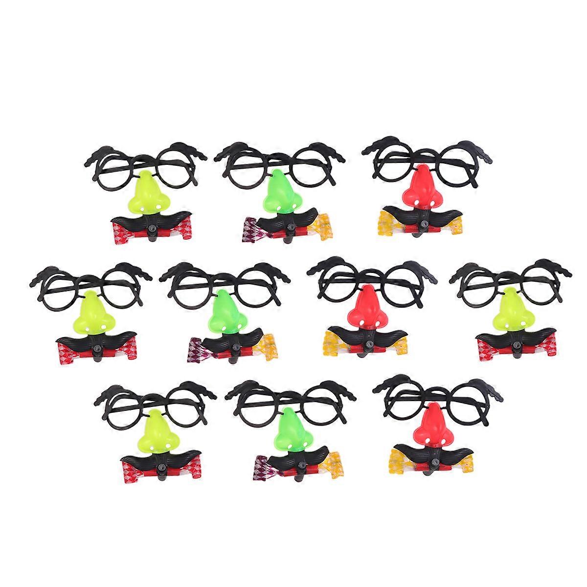 10Pcs Funny Dragon Whistles Cartoon Big Nose Glasses Birthday Party Cheer Blowout Whistles Size S Random Color