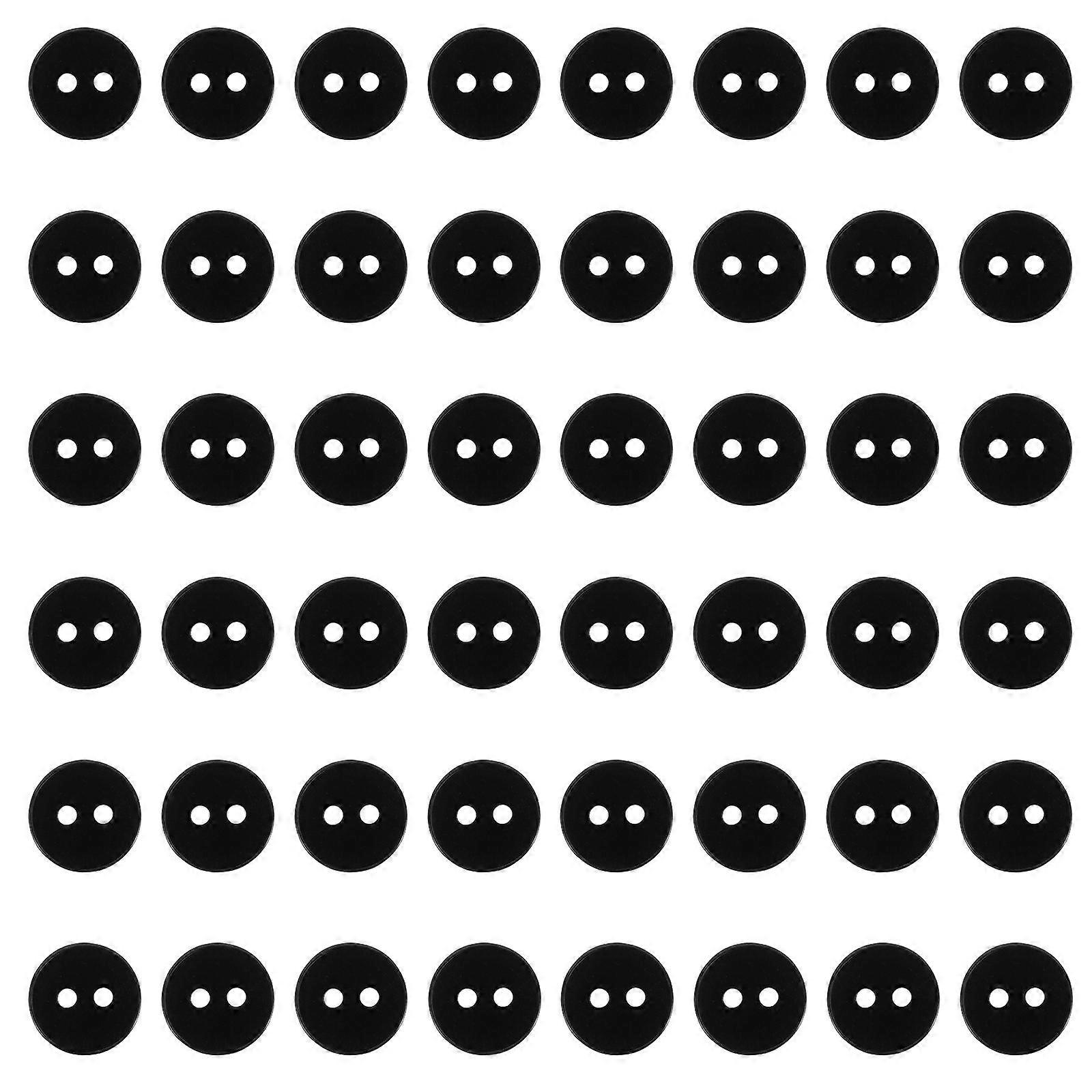 Black Plastic Button Round Flatback Shirt Buttons for Sewing 200Pcs