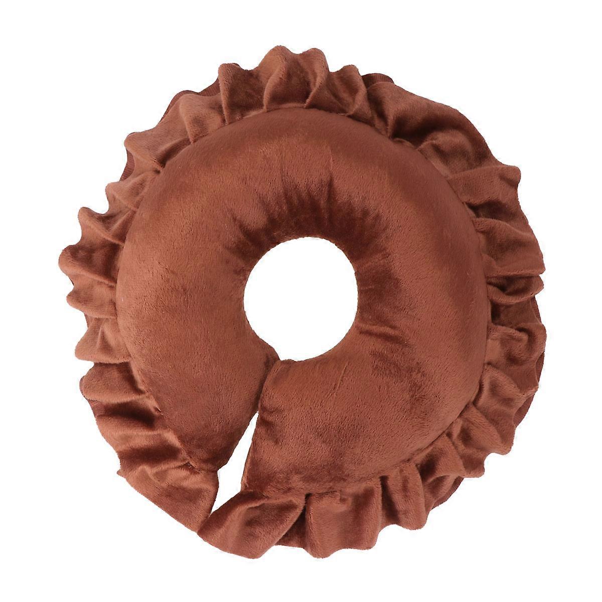 1pc U Shaped Salon Pillow for Face Massage and Sleep Cushion (Dark Coffee)