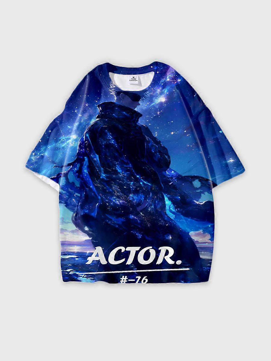 T-shirt round neck Character Pattern loose short sleeve P315