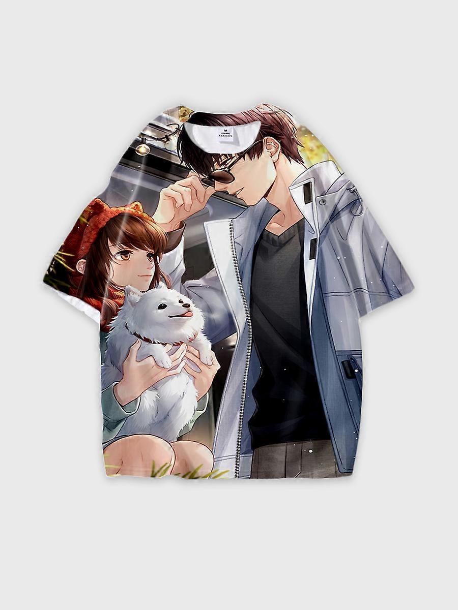 T-shirt round neck Role Pattern loose short sleeve E3371