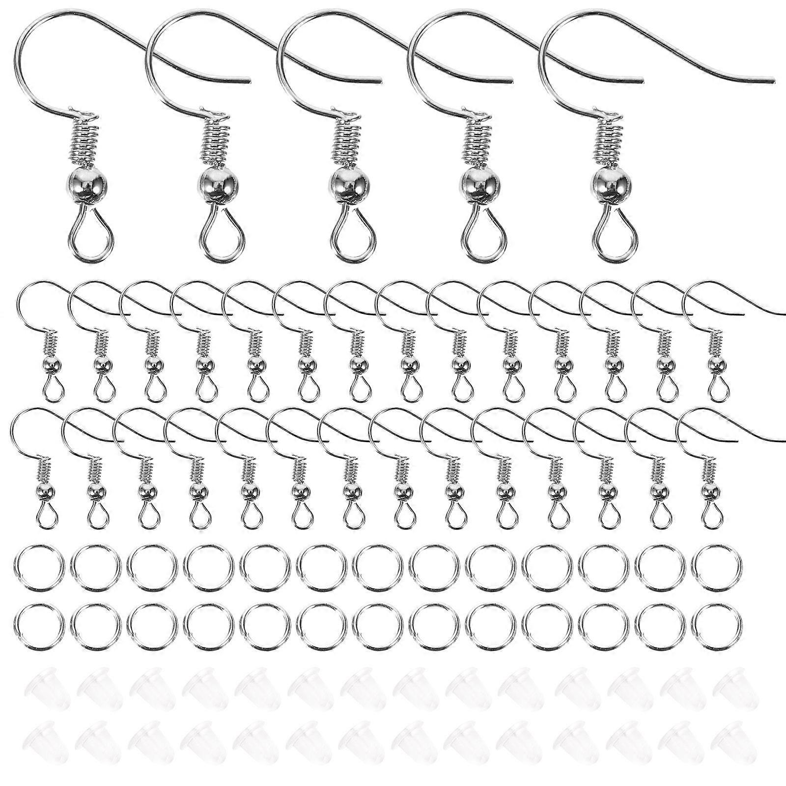 Earring Jewellery Making Hooks 3 Sets DIY Craft Accessories Round Shape Secure Earrings Simple Design Silver