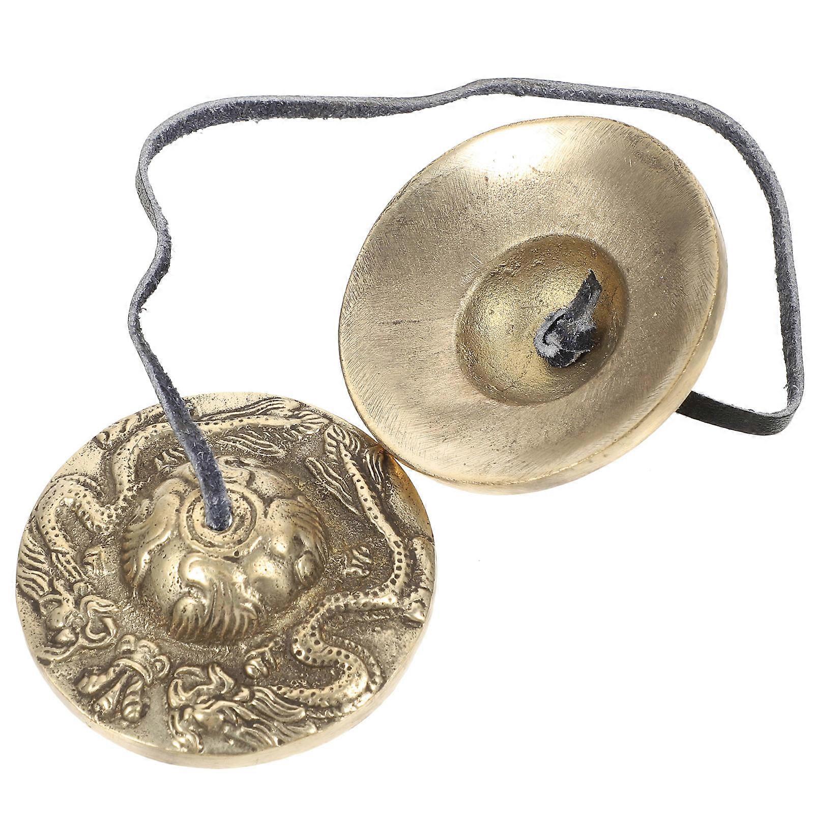 Vintage Hand Bell Cymbals Lightweight Religious Percussion Instrument for Meditation, Yoga, and Ceremonies – Compact Design for Easy Travel and