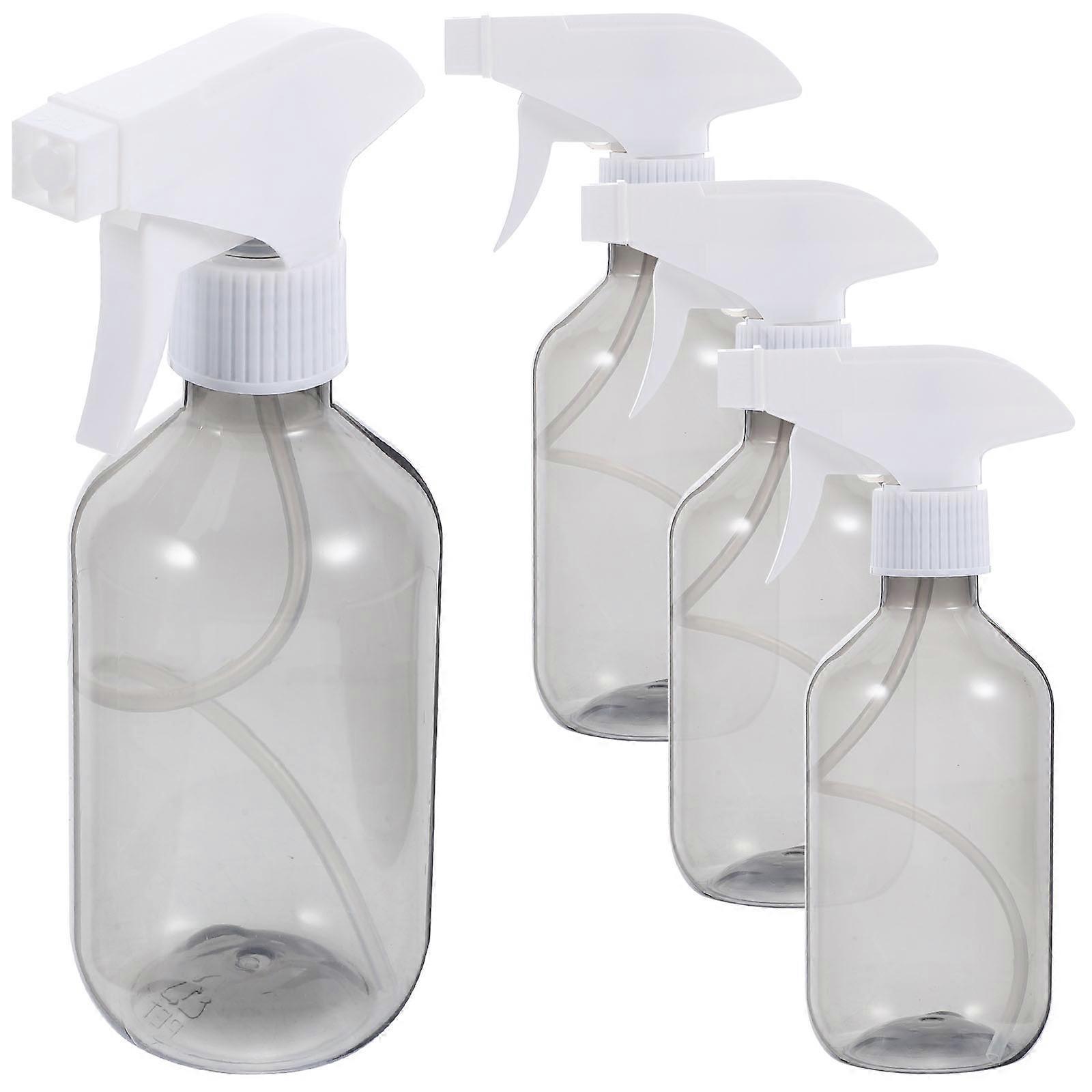 4 Pack Transparent Plastic Spray Bottles for Home Use Refillable MultiFunctional 300ml