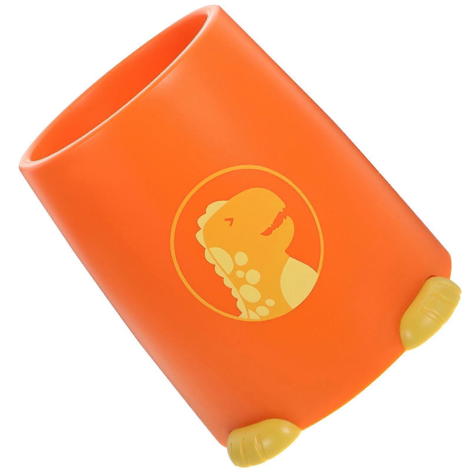 Orange PP Kitchen Utensil Holder for Storing Spoons Chopsticks and Silverware Keeping Countertop Tidy