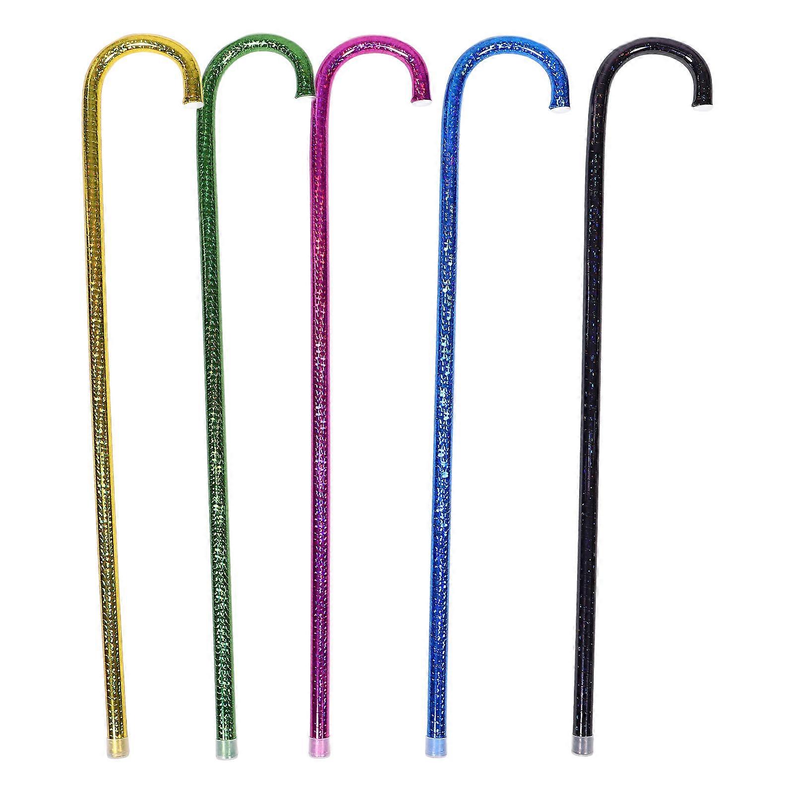 Cosplay Prop Dance Cane for Kids with Assorted Colors Lightweight PVC Film Suitable for Home Use Parties and Performances 5pcs