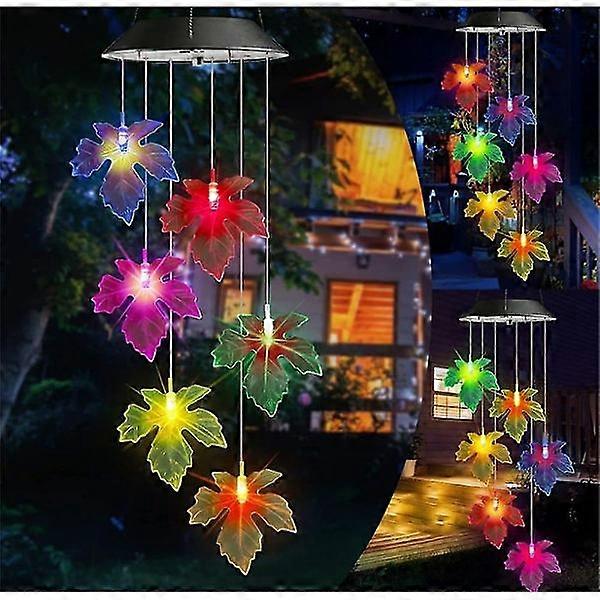 Solar Powered Wind Chime with Color Changing Crystal Ball Waterproof Outdoor - Decorative and Eco-Friendly.