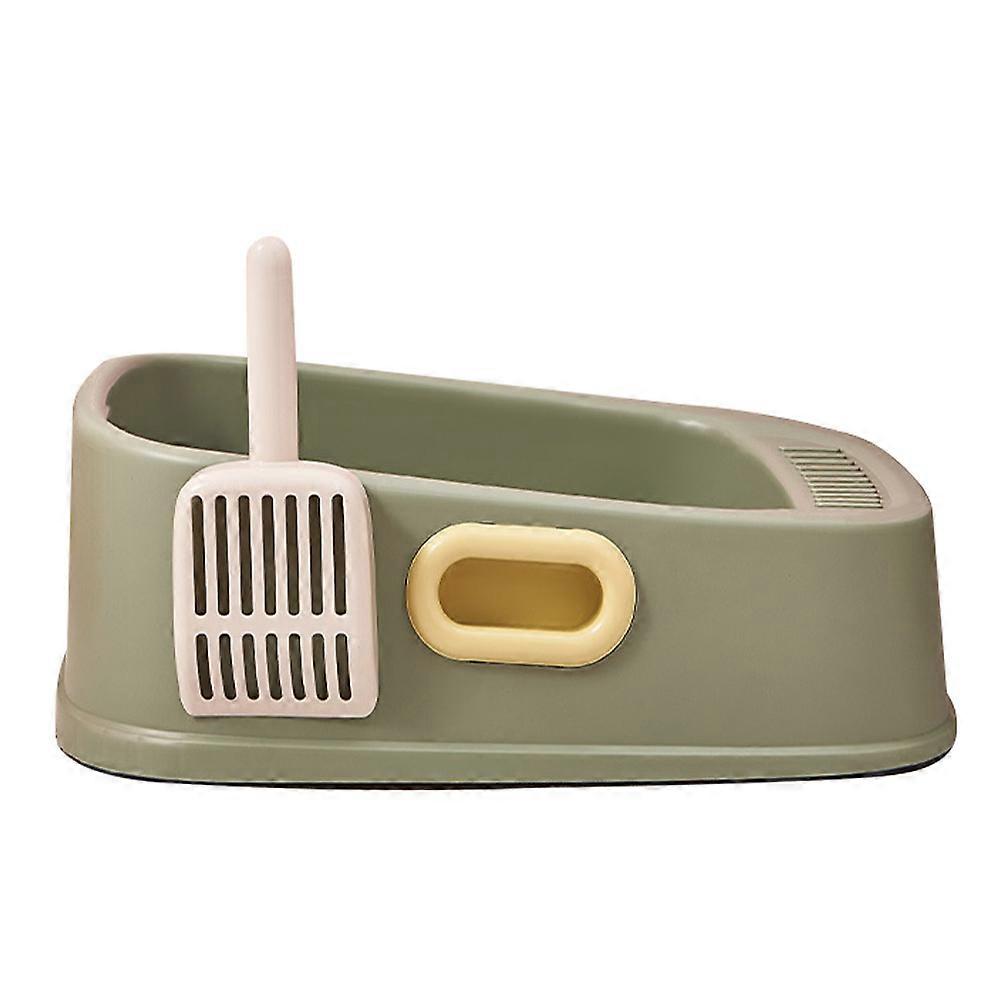 Cat Litter Pan Designed To Reduce Odor For Pet Owners Indoor Use Green Size 36X27X15CM 1 Set