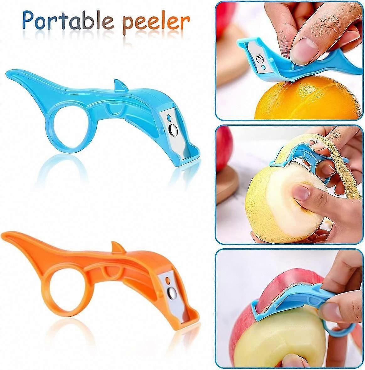 2-in-1 Fruit Peeler for s & Oranges | Safe Plastic Kitchen Tool | Multi-Functional Ring Peeler