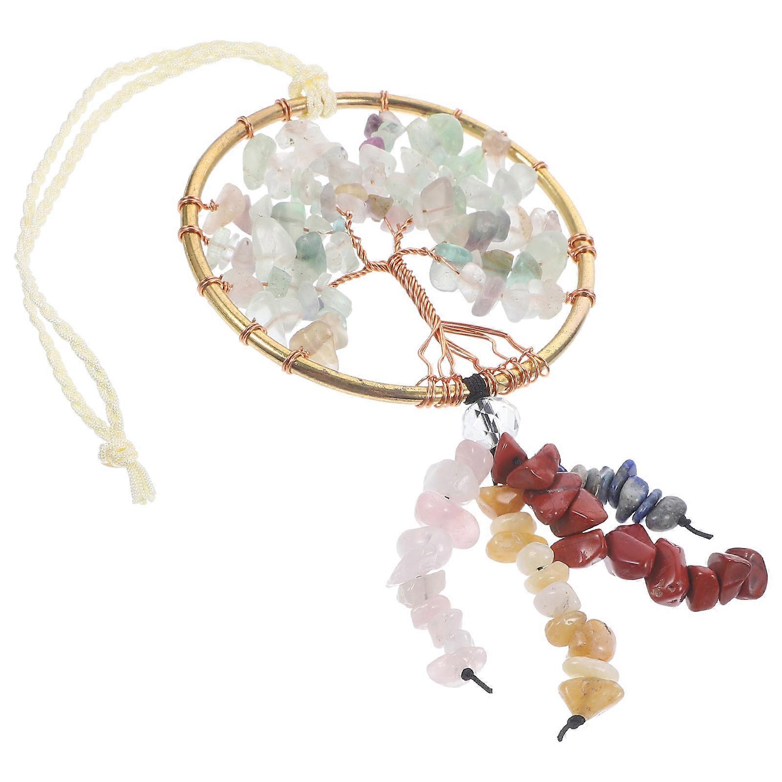 Tree Of Life Hanging Ornament Car Rear View Mirror Accessory 26X7X1.5CM Assorted Color Featuring Artistic Design 1Set