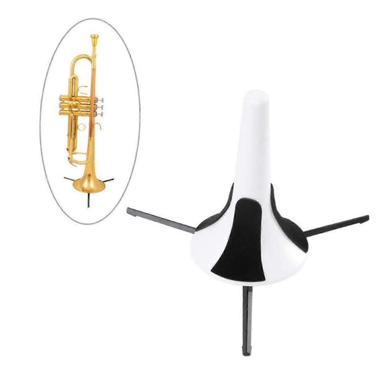 Foldable trumpet stand
Portable holder for trumpet and wind instruments
Stable lightweight with metal legs
White plastic