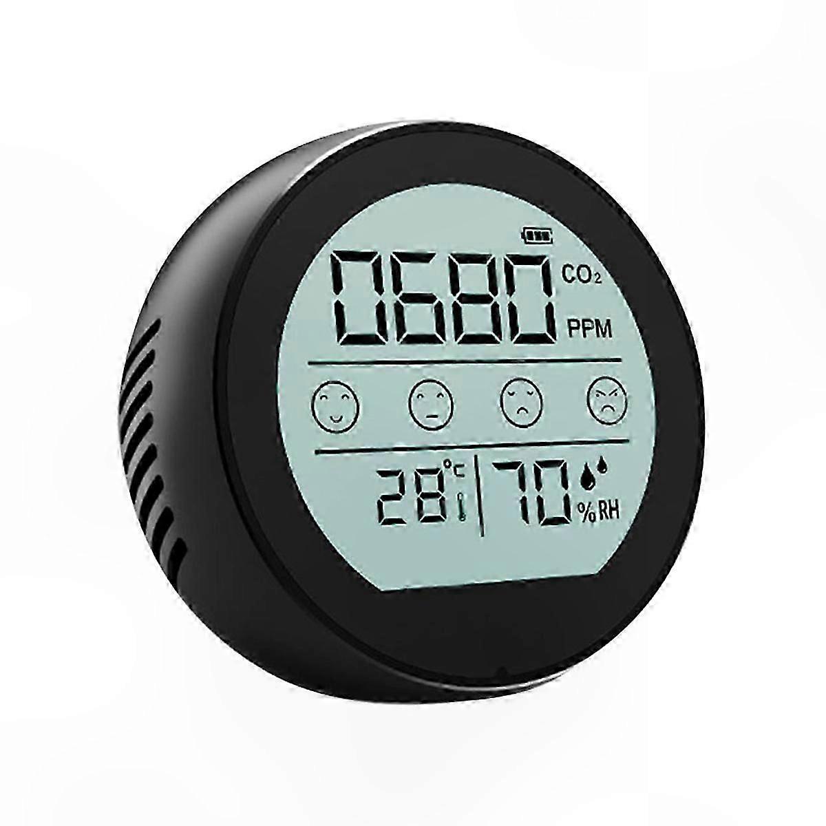 Indoor Air Quality Monitor for CO2 Levels with Carbon Dioxide Detection in Black Finish