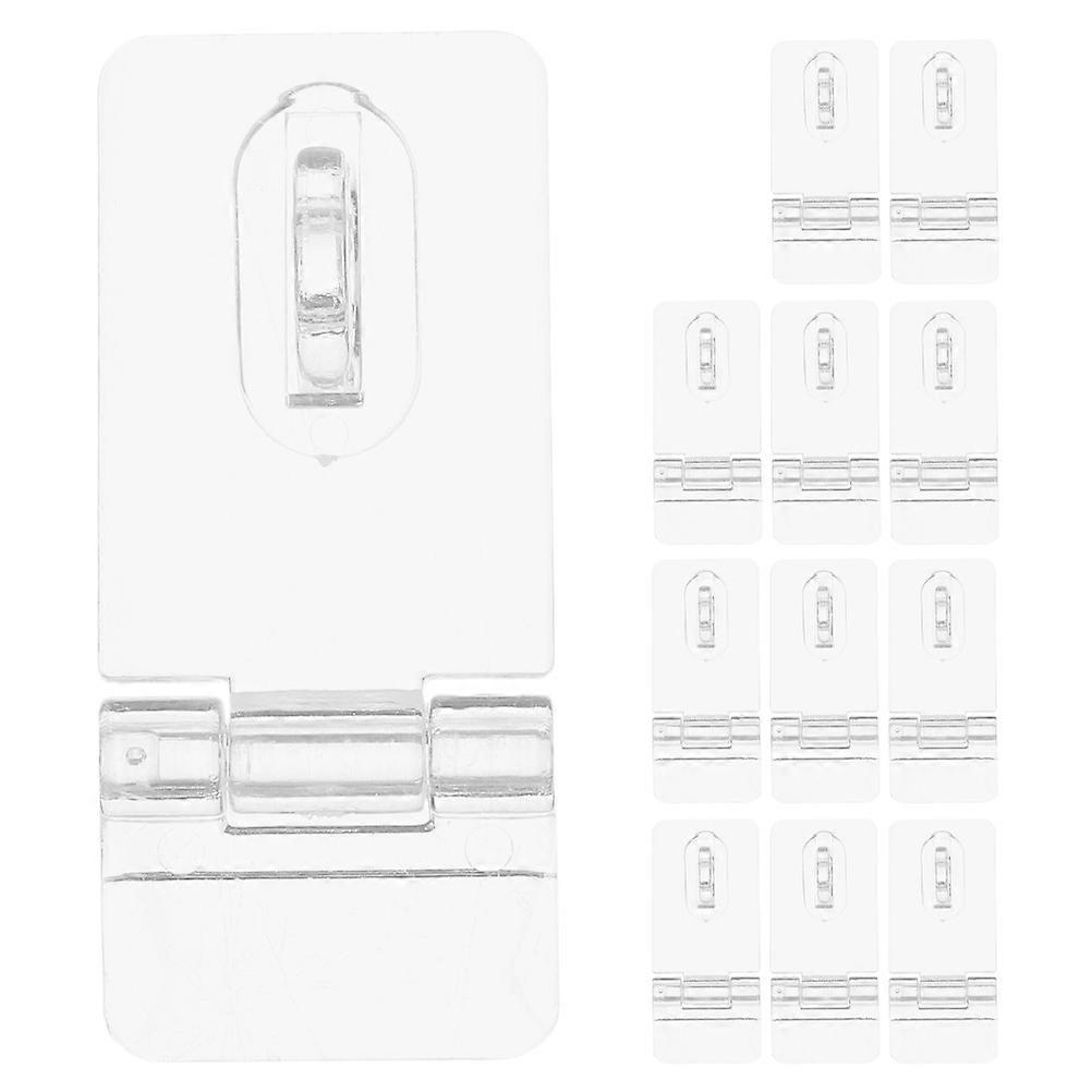 Acrylic Hinge Hasps for Box 12Sets Clear Flat Hasp Lock and Buckle