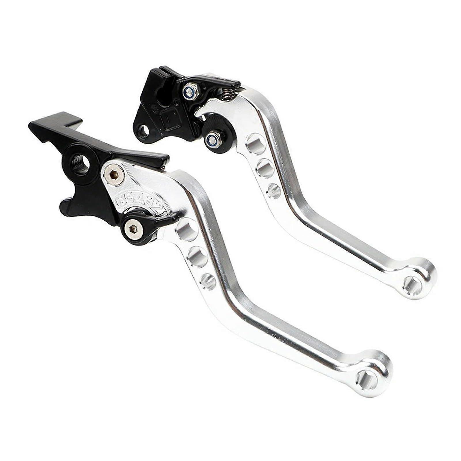 Brake Clutch Lever Universal Fit For Motorcycle Handlebar Silver 1 Pair CNC Machined Alloy