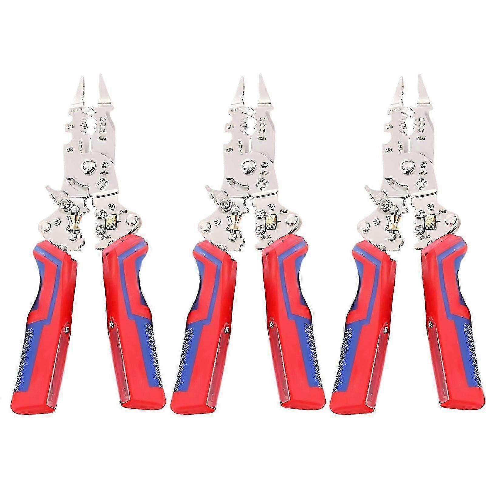 13 in 1 Foldable Wire Stripper Pliers Wire Stripping Tool with Comfort Grip Handle for Wire Splitting Crimper Cutter