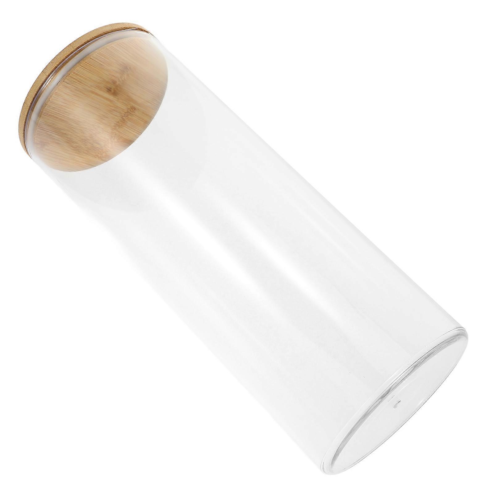 Transparent Airtight Pasta Containers for Pantry Storage with Bamboo Lid Safe and Reusable 7.5 x 4.3 Inches