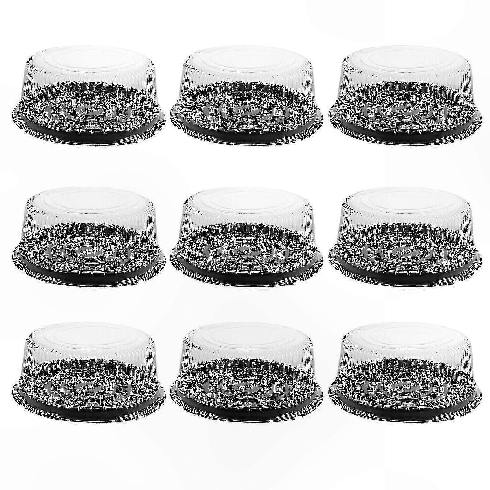 Round Cake Containers with Lids, 10 Pack Reusable Plastic Bakery Boxes for Cakes