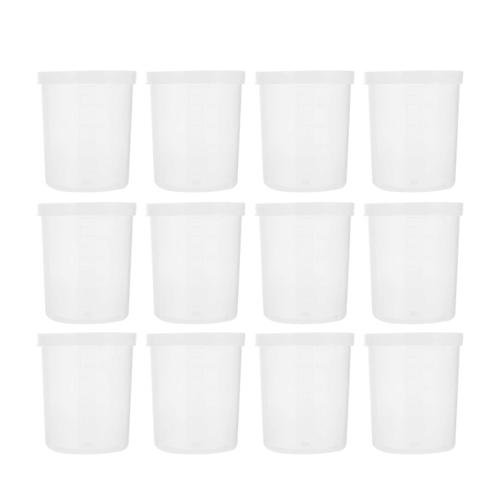 Laboratory Plastic Measuring Cups 20 Pcs Cylindrical Specimen Collection Cups For Researchers 100ml Air-Tightness