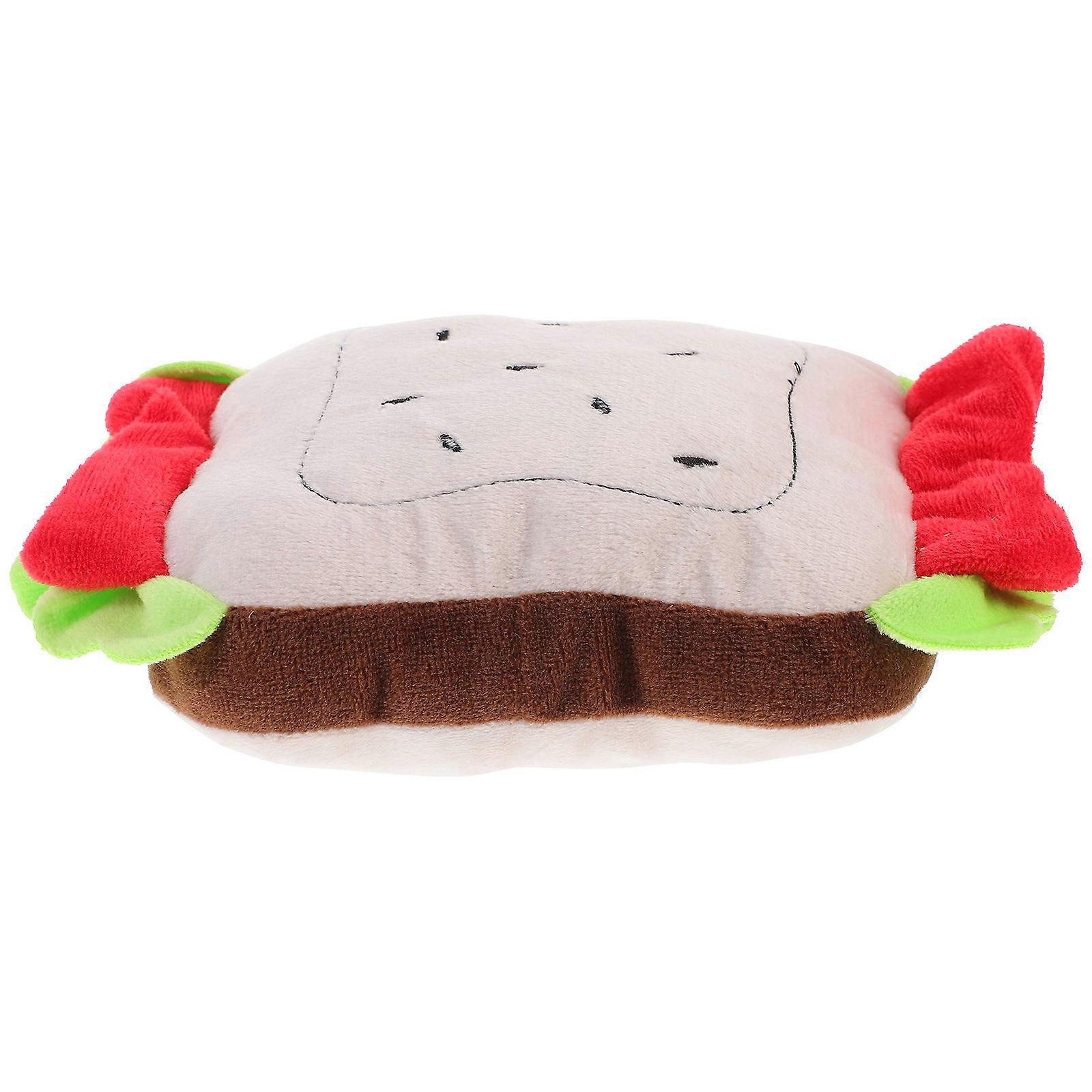 Interactive Dog Chewing Toy Cartoon Sandwich Shape For Puppy Dental Care Stress Relief 1 Set