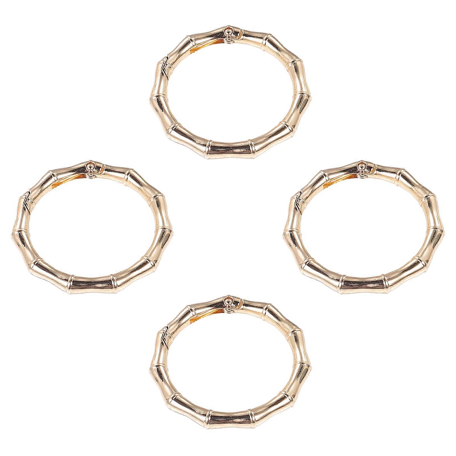 Metal Spring Clasp Hook Ideal For Bags And Crafts 4Pcs 4.8X4.8Cm Circular Design