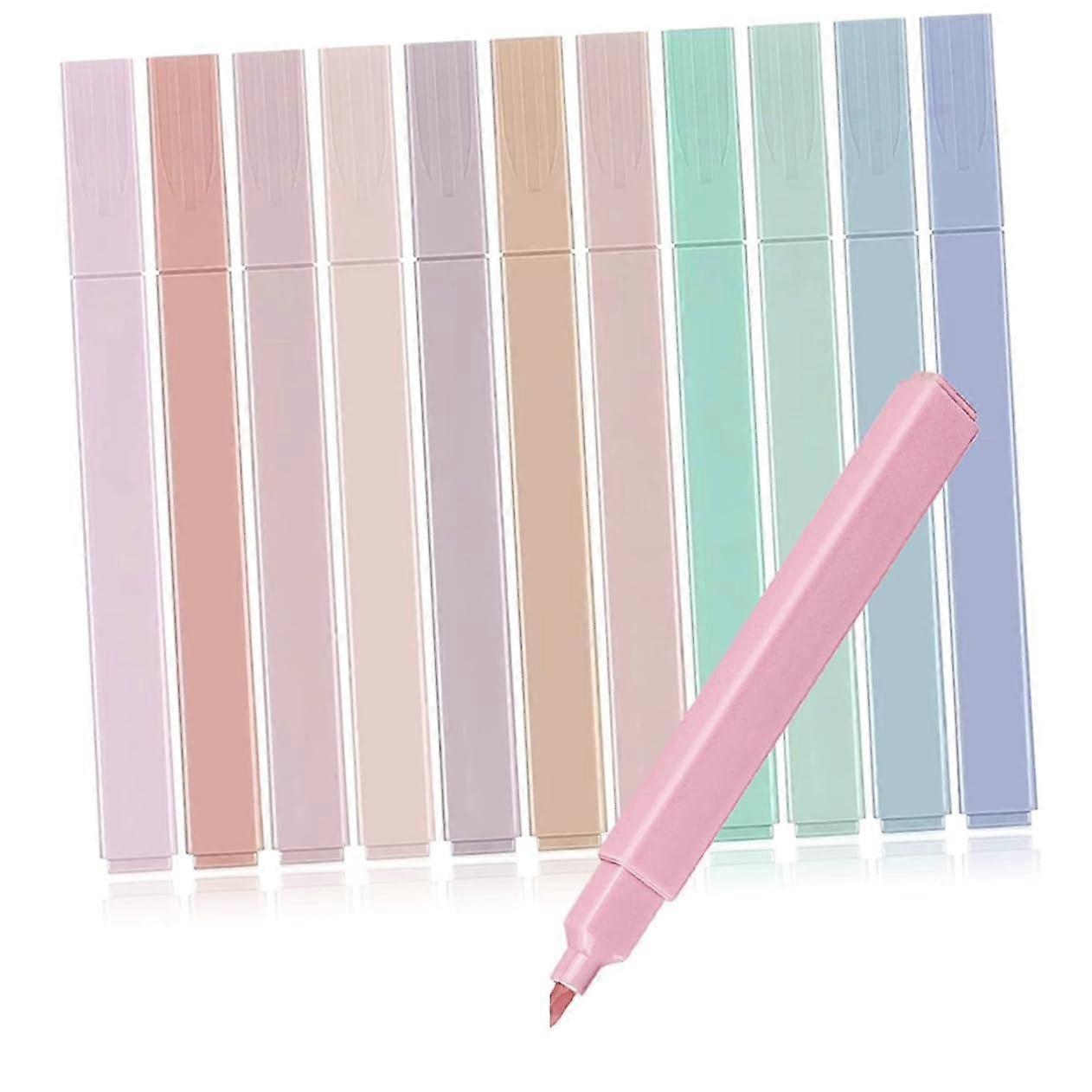 12 Pieces Doubleended Pastel Highlighters for School, Office, and Creative Projects, Portable for Notes and Organization