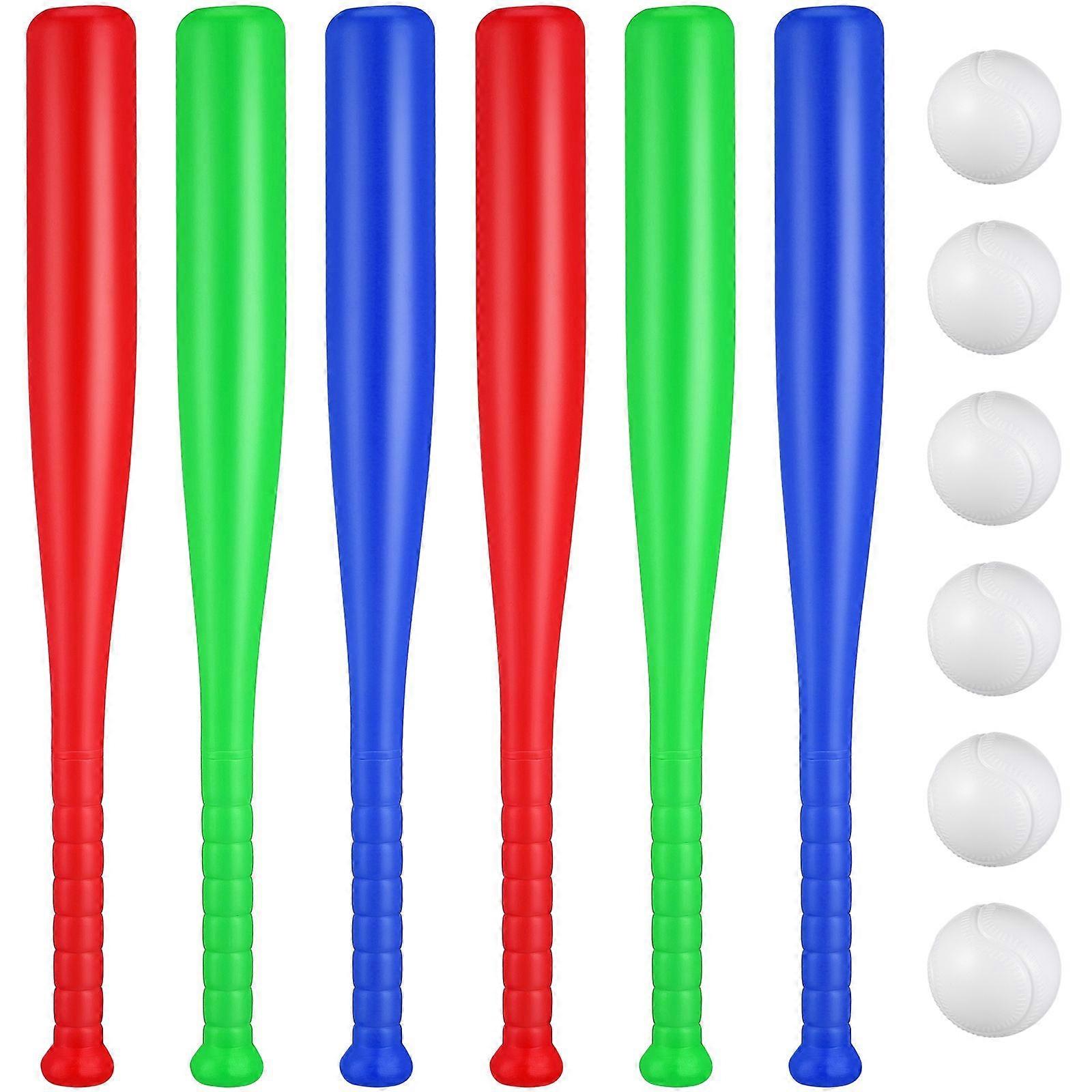 1 set basebollträ i plast, bollsats för barn, basebollleksak, utomhusbollspelsset