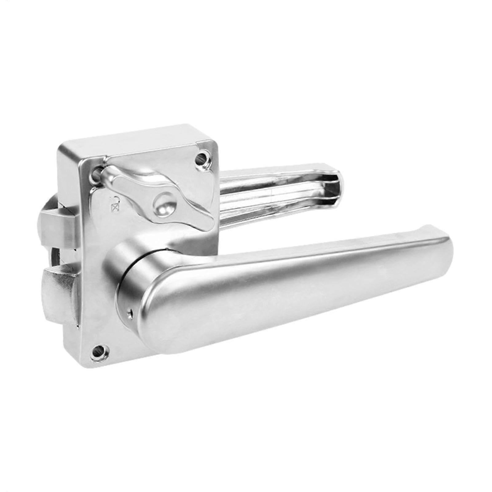 RV Door Lock Replacement - Copper Core Interior Lock - Privacy Lock Spare Part for Stable Toilet Door - Silver with Antiblock System 0100467