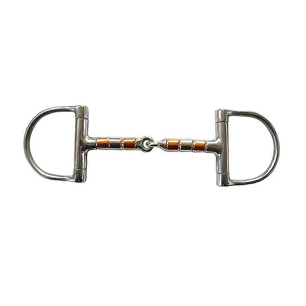 5 Inch Double Joint D Ring Bit Stainless Steel Bridle * Riding Accessories Horse Mouth Gag Bits for Decoration