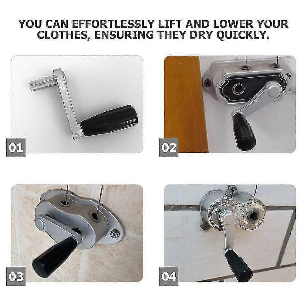 Balcony Clothes Hanger Handle Easy To Use Clothes Rack Crank Hanger Handheld Crank Metal Hangers Part Laundry Drying Hanger Crank