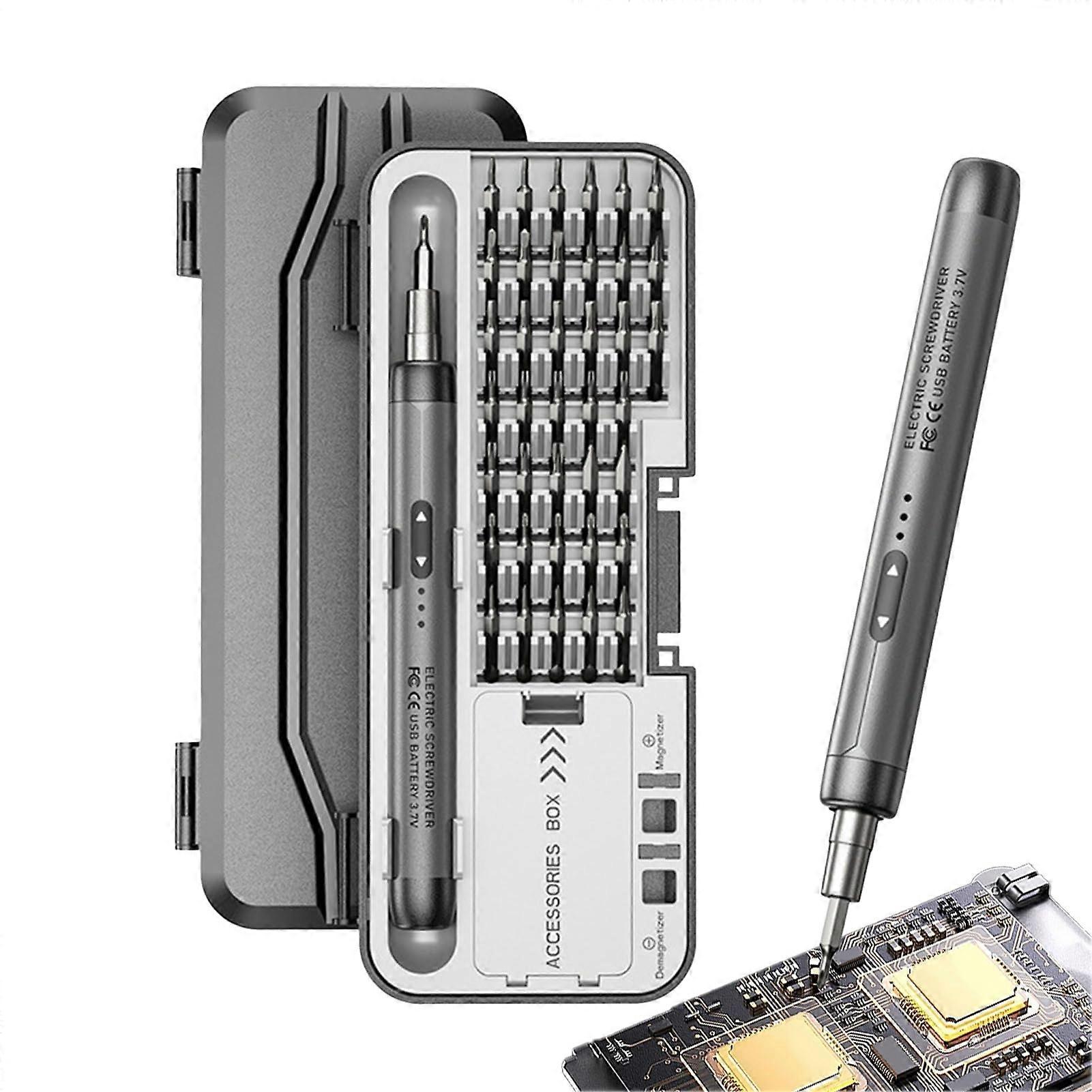 Portable Mini Screw Driver Set, Cordless Rechargeable Electric Screwdriver for Camping Electronics Handmade Projects