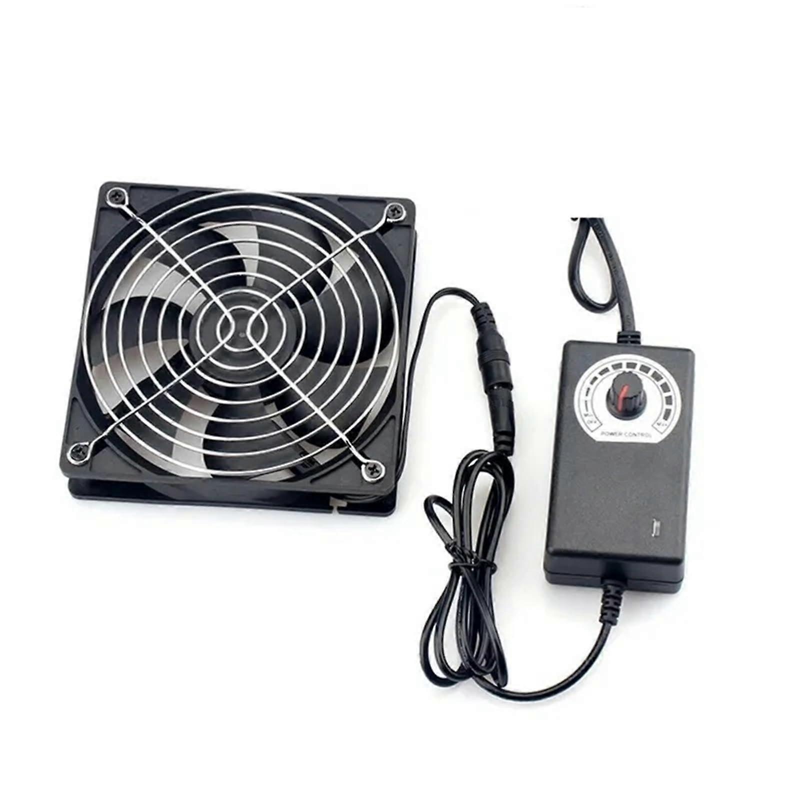 12cm 3000RPM Extractor Fan Bathroom Fan with Controller 3V12V BTC Machine Chassis Workstation Cabinet Cooler Server Fan (1 Fan) 1 UK 1 fan
