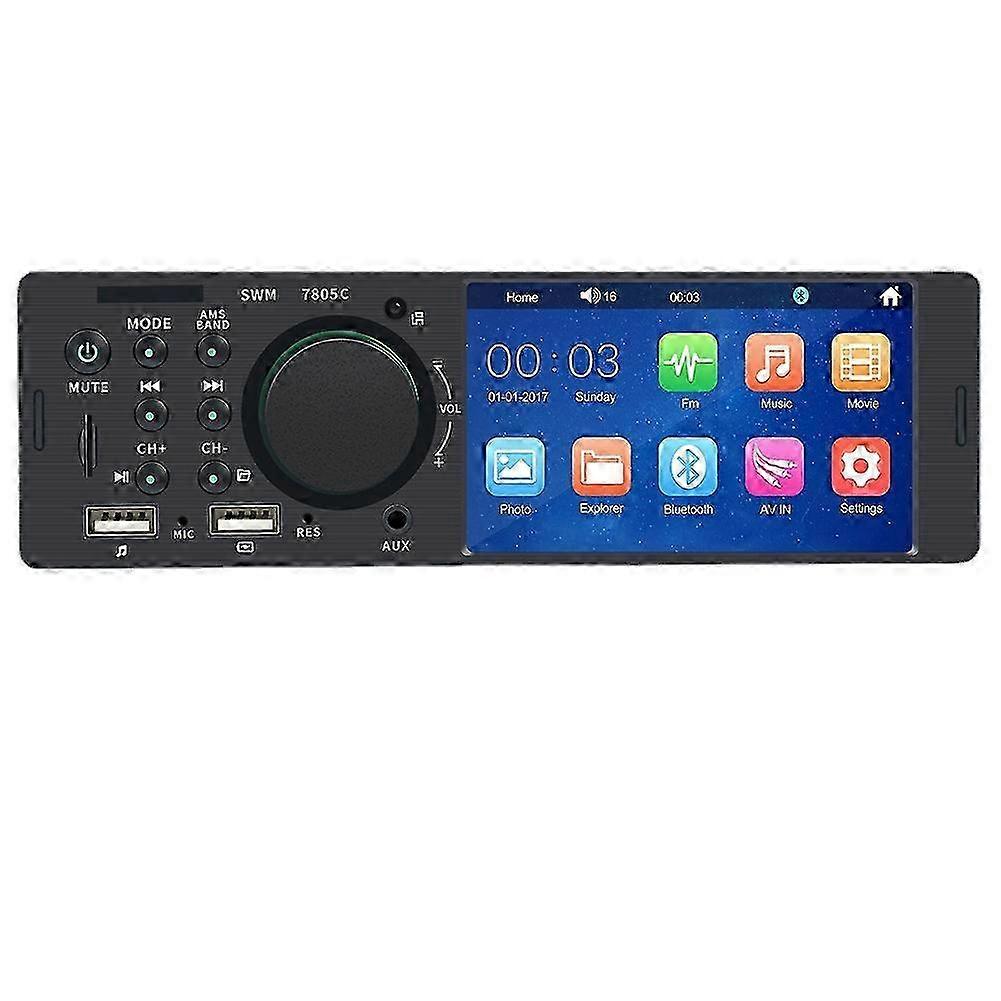 Car Stereo Audio Multimedia Player with 4.1" Screen, Remote Control, TF/USB/AUX/FM/BT Connectivity