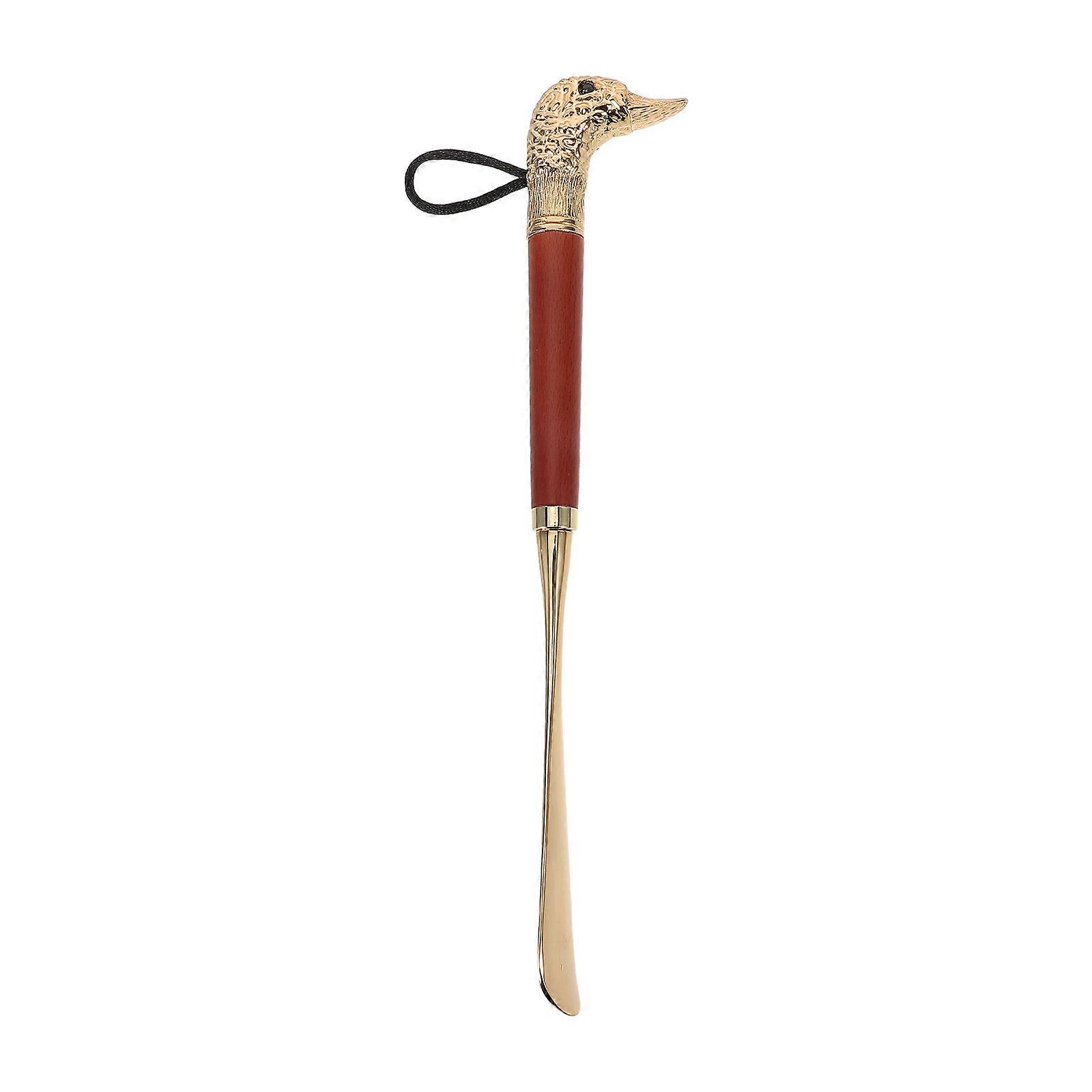 Ergonomic Metal Shoe Horn with Long Handle and Animal Head Design – Portable Tool for Seniors, Pregnant Women, Home and Travel Use