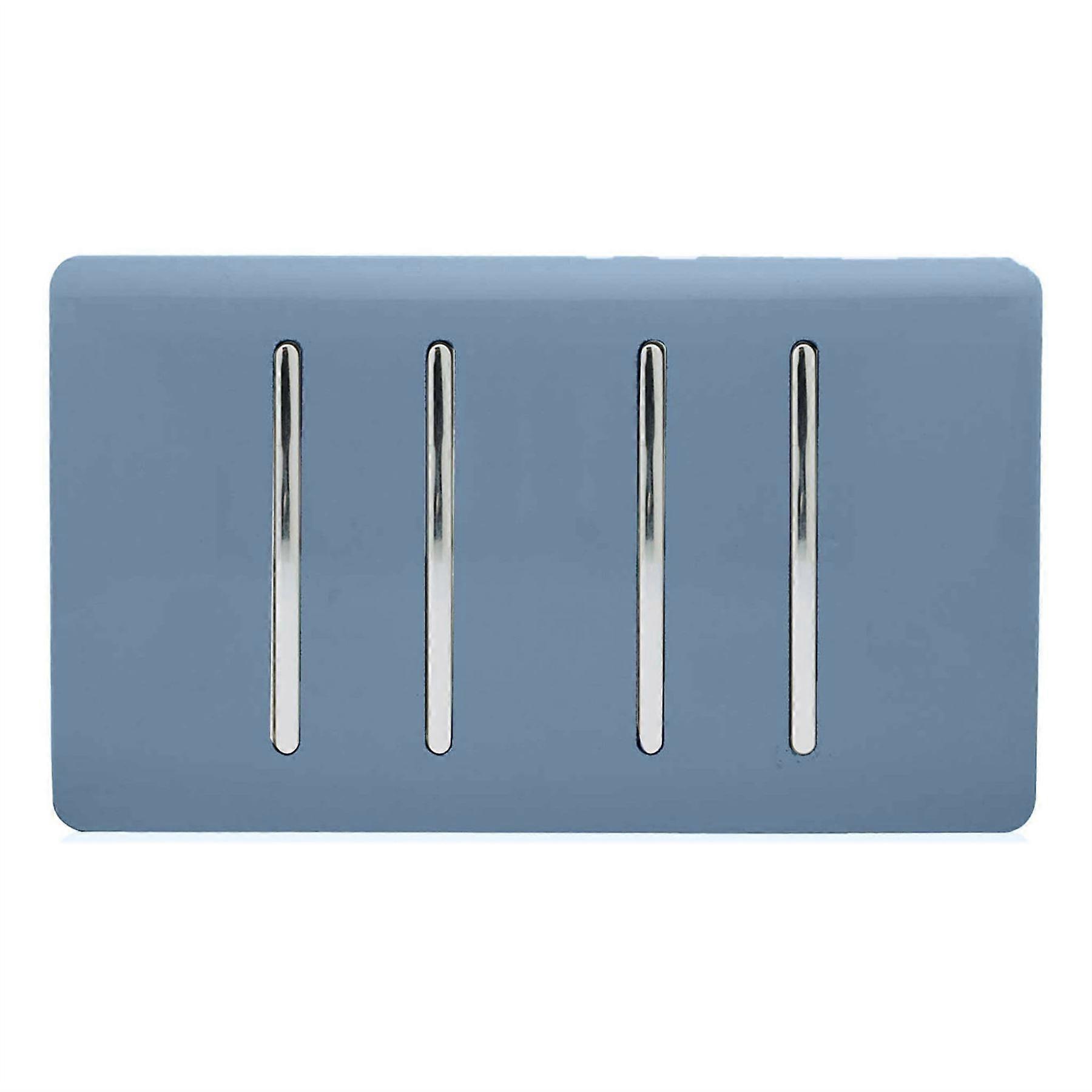Trendi 4 Gang (2 Way & 3xIntermediate) Glossy 10 Amp Rocker Light Switch Sky