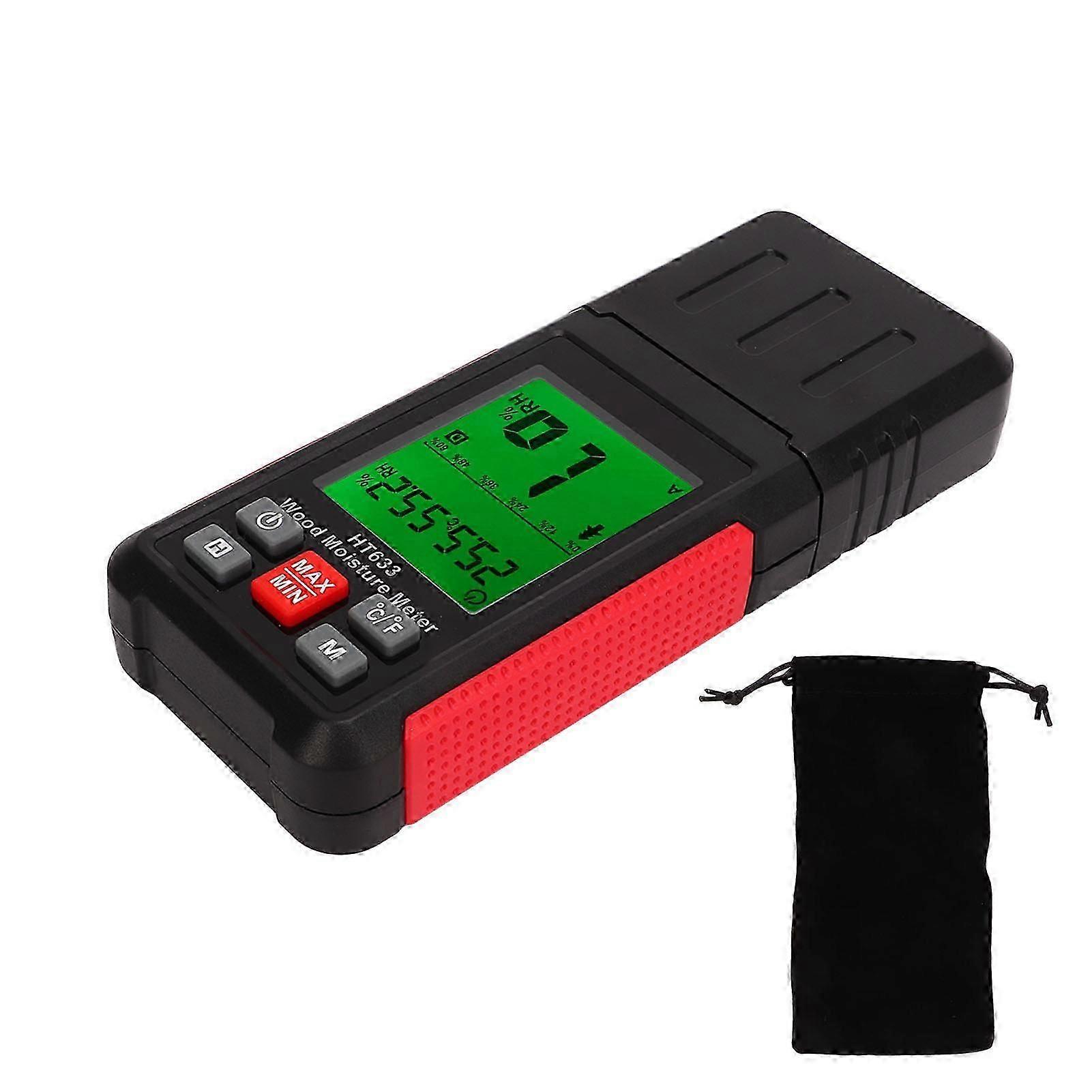 Wood Moisture Meter Multifunctional Digital Moisture Detection Tester for Firewood Cardboard