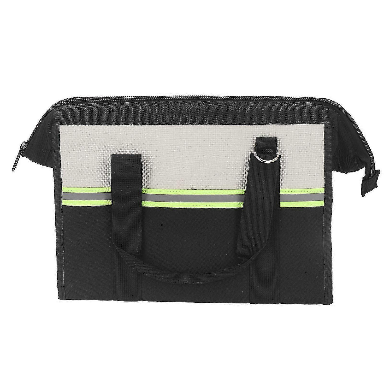 ツールバッグオーガナイザー広口大容量ヘビーデューティ電気技師ハードウェアトート、反射ストリップポケット付き165?5 A