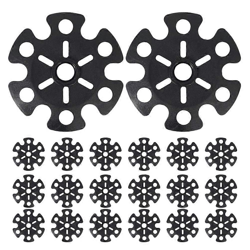 Hiking Use Trekking Pole Snow Baskets with Snowflake Rubber Tips 20Pcs