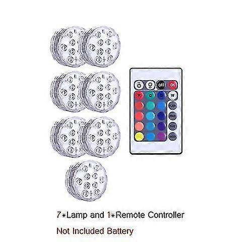 10 Led Remote Controlled Submersible Light Battery Operated Rgb Und...