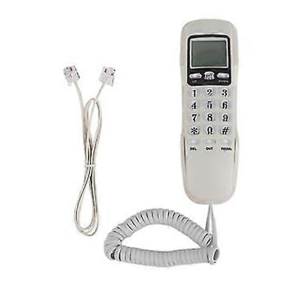 KX-T888CID English White LCD Display Telephone Mini Wall Phone with Dual Caller ID System