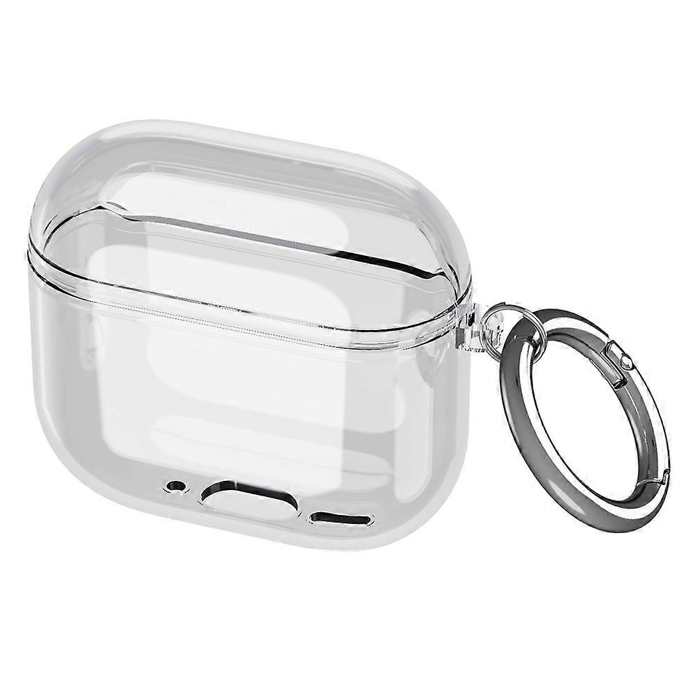 For AirPods 4 Charging Case Cover Bluetooth-compatible Earbuds Clear TPU Protective Case with Hook